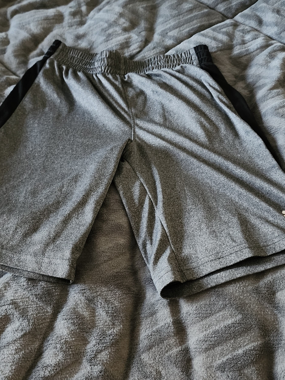 Puma Gray Athletic Shorts with Black Side Panels